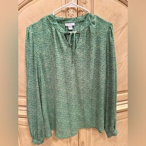Carolina Belle Green Women's Top with white black specks